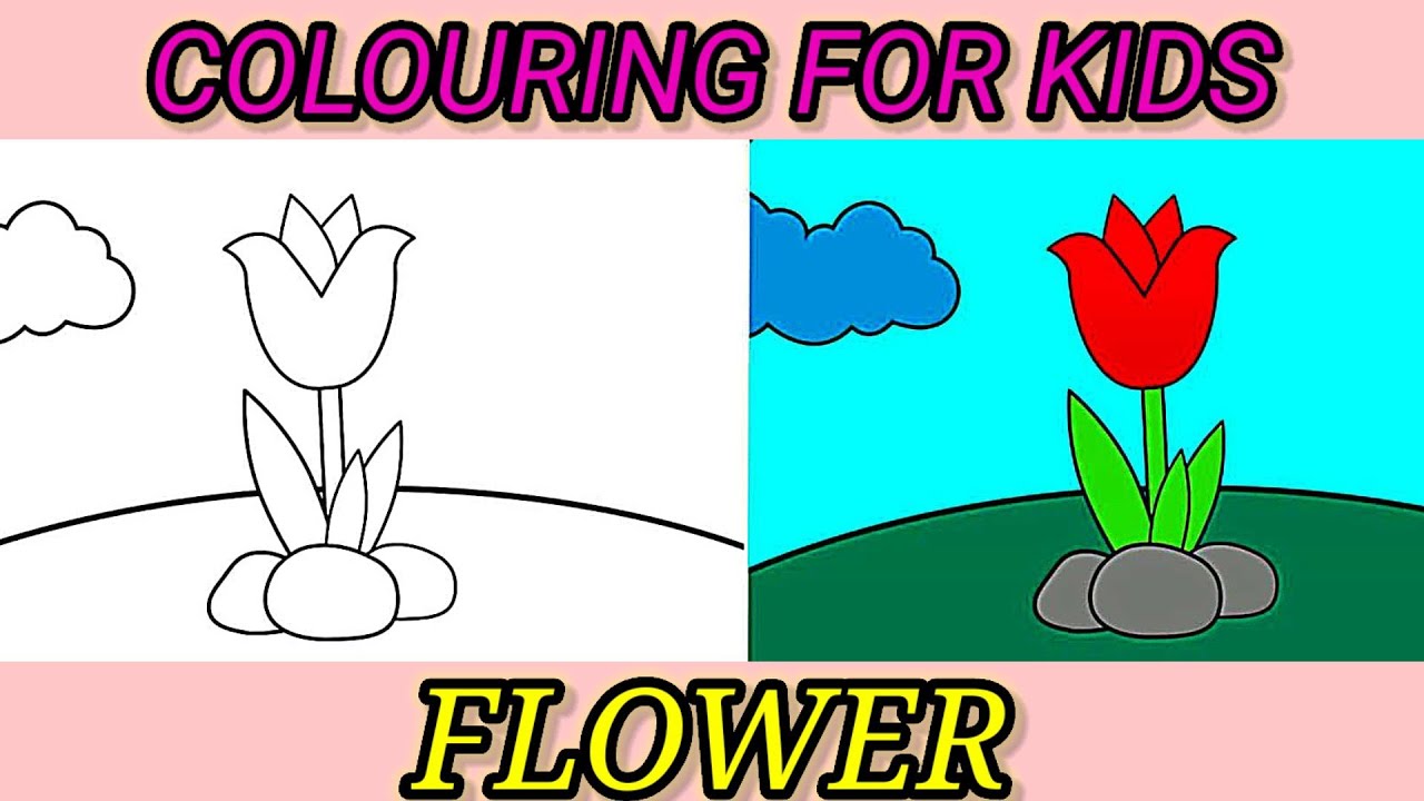 Colouring the Flower | Colouring| Coloring | Flower | For kids - YouTube