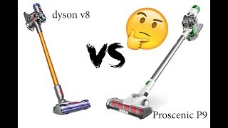 Сравнение Proscenic P9 VS Dyson v8 - тест на ковре и диване