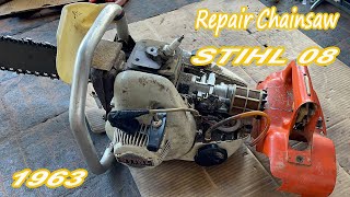 Repairing Chainsaw STIHL O8 / Fixing Starter / Replace Kit / STIHL Chainsaw 1963