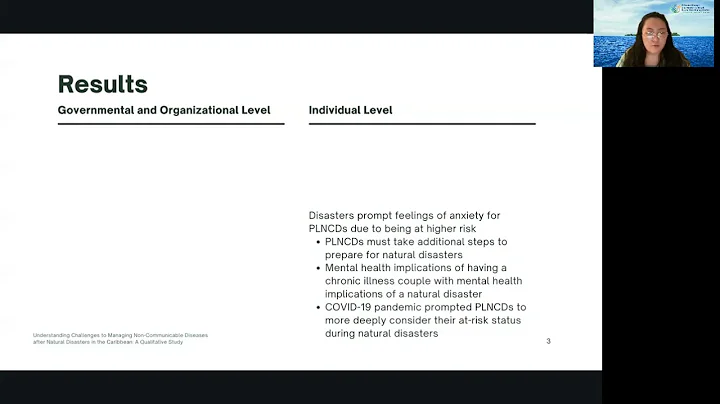 Understanding Challenges to Managing Non Communicable Diseases after Natural Disasters...