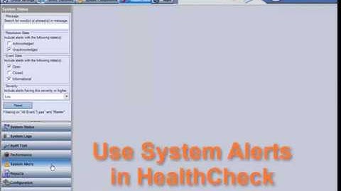 VMS TechTips  Use System Alerts in HealthCheck