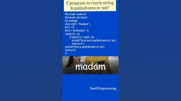 What is Palindrome? / C program to check the string is Palindrome or not