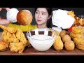 ASMR MUKBANG Bburinkle Fried Chicken Lots Of Bburinkle Dipping Sauce Cheese Balls Menbosha 