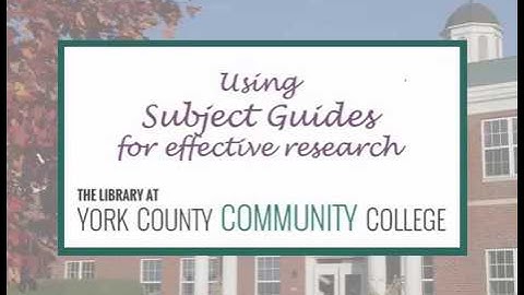 Using Subject Guides for Effective Research