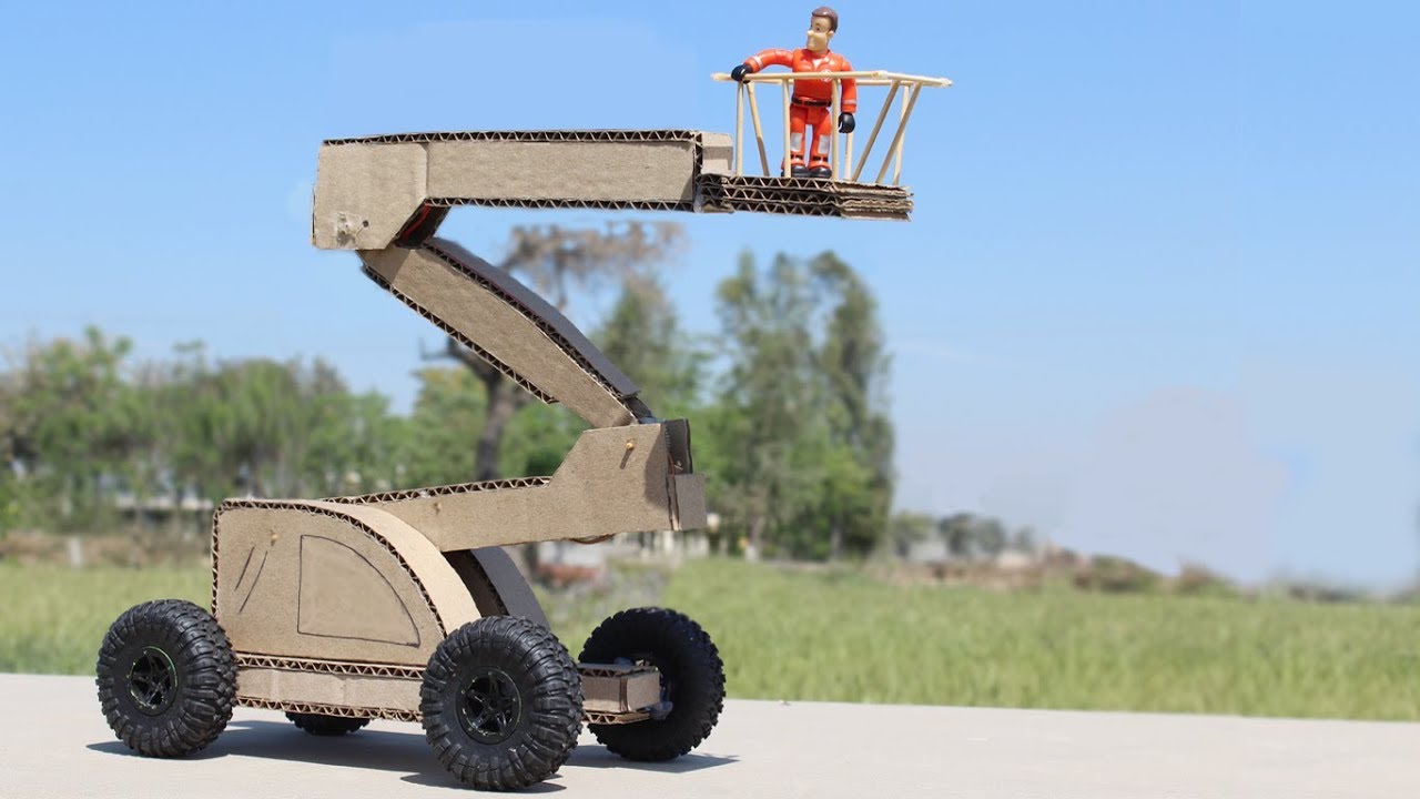 Super Crane! How to Make a Man Lift Crane From Cardboard at Home YouTube