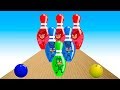 PJ Masks on Bowling Balls and Pins Learn Colors Finger Family Rhymes for Kids