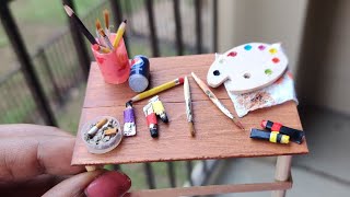 DIY Realistic Artist's Desk Tutorial (From Scratch) | DIY Dollhouse Miniatures | No Clay
