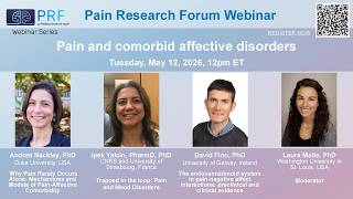 May 12, 2026  PRF Webinar -- Pain and comorbid affective disorders