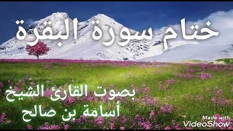 ختام سورة البقرة بصوت القارئ الشيخ أسامة بن صالح