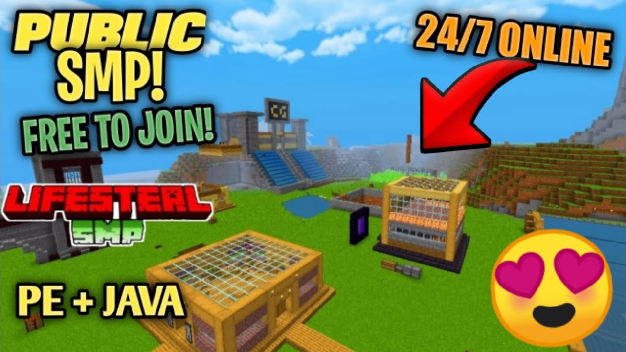 JOIN My PUBLIC MINECRAFT SMP | Java + Pe | Free for All | Lifesteal SMP ...