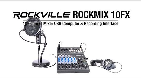 All About Your Rockville ROCKMIX 10FX 10 Chan Mixer USB Computer Recording Interface+Effects