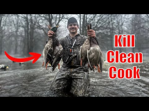 STANDING On ICE Shooting MALLARDS (KILL, CLEAN, COOK) | Trickey Outdoors