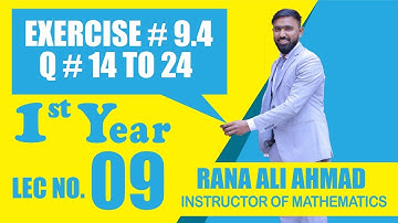 1st Year Maths || Fundamentals of Trigonometry || Lecture # 9