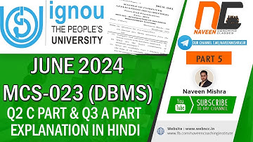 June 2024 mcs023 Q2 c part and Q1 a part explained in hindi #ignouexams #ignoubca #bcasolution