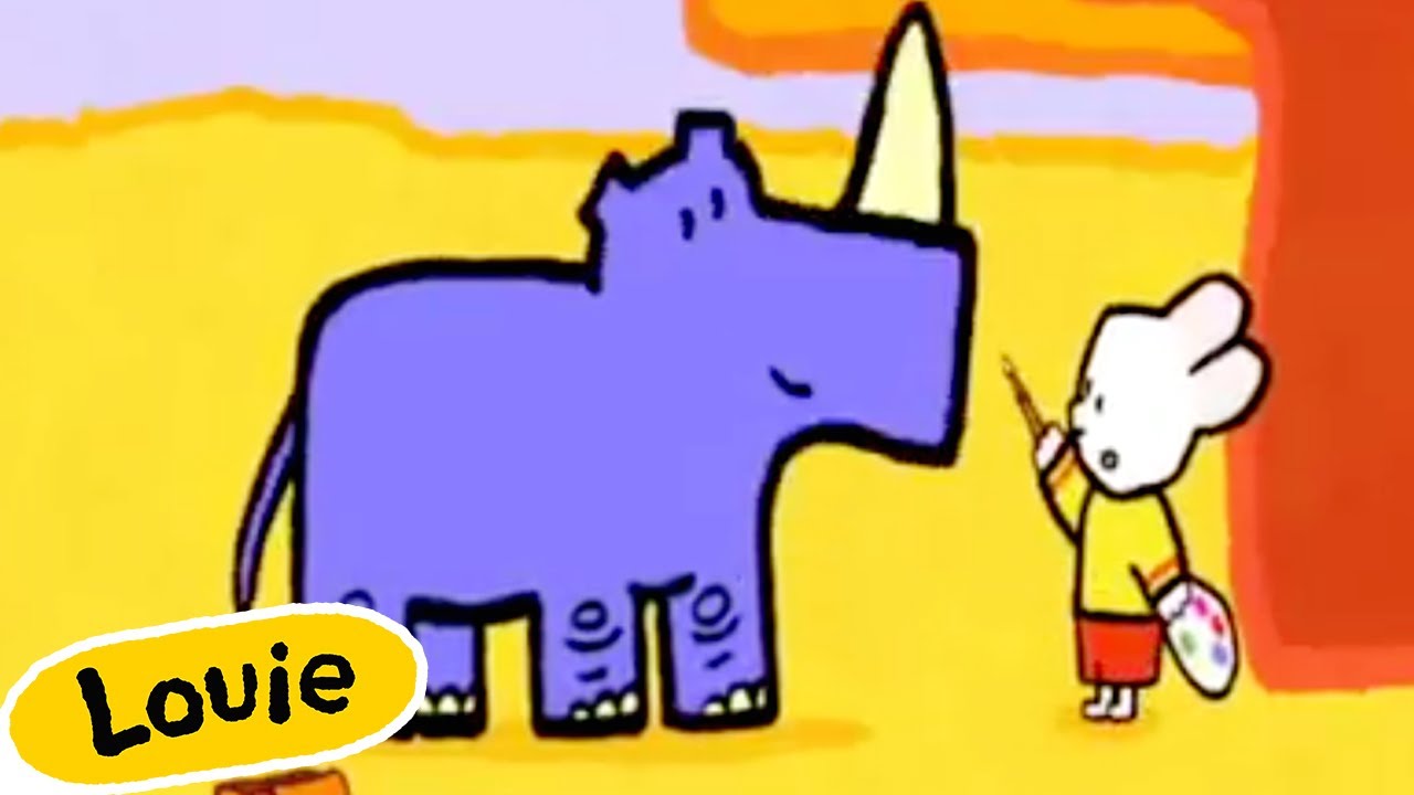 🐰🎨 Dibujemos con Louie 🦏 Cómo dibujar un RINOCERONTE | Temporada 1 Episodio 6  | Dibujos Para niños