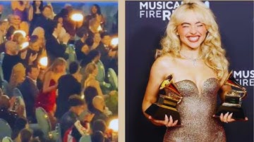 Taylor Swift Goes Wild as Sabrina Carpenter Wins Her First Grammy!