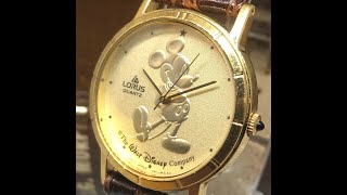 ゴールドに囲まれた可愛いミッキー!! Lorus by Seiko セイコー ビンテージ 腕時計 ディズニー クオーツ ヴィンテージ #104