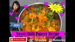 Sweet Chilli Paneer - sweet and sour curry, simple, tasty and delicious paneer - indian cheese dish