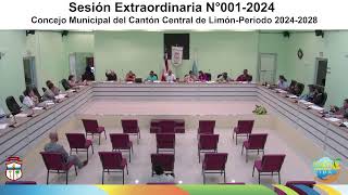 Sesión Extraordinaria N°-001-2024 del Honorable Concejo Municipal de Limón, del 15-05-2024