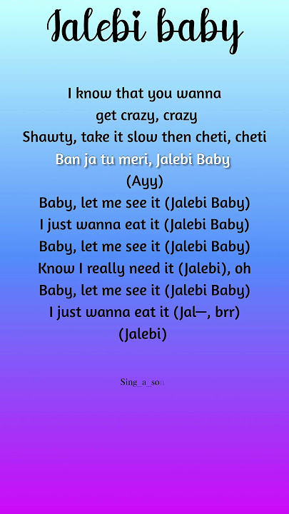 Tesher - Jalebi baby (Lyrics) #songlyrics #song #shorts