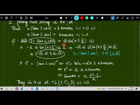 Video PHƯƠNG TRÌNH ĐỐI XỨNG VỚI SIN COS ; TAN COS (LƯỢNG... - youtube