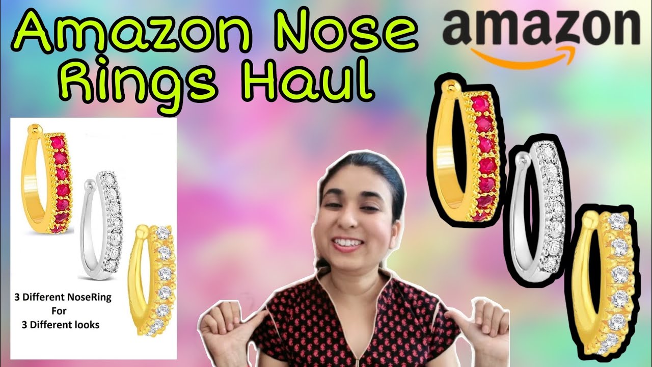 Amazon Nose Rings Nose rings haul Nose ring and Upper Earring Review YouTube