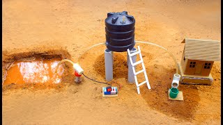 How to connect the water from the water plant to house using motor - Science Project