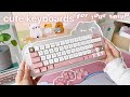 🐾 CUTE KEYBOARD + ACCESSORIES  UNBOXING | rgb effects + sound tests | bongo cat keyboard set 💗