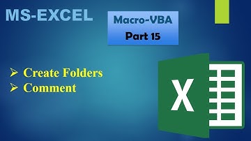 Create Folder & Comment in VBA Part 15 - in Excel - By Amol Gulekar | in Hindi