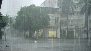 Tropical Rainstorm & Deep Thunderstorm Sounds at Night - Heavy Rain Sounds for Sleeping or Relaxing