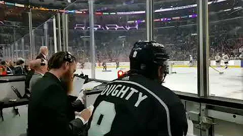 Drew Doughty gets crazy in penalty box