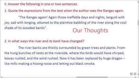 English || Prose 2 My Reminiscence ||Question & Answers || Part A # 8th Std English Syllabus