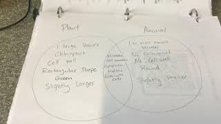 Venn diagram(plant and animal cell)