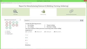 GATE ONLINE TEST SERIES QUESTION ONE MARK MANUFACTURING ENGINEERING SCIENCE 3