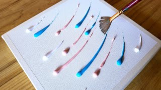 Easy Acrylic Painting Technique / Using Various Tools / Abstract Flower Painting