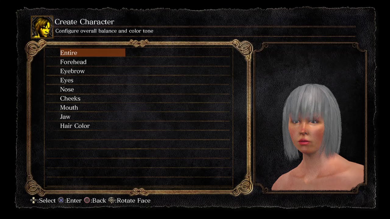 Dark Souls Remastered Character Sliders