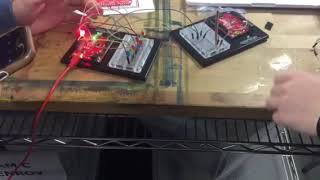 Flex sensor controlling band of LEDs