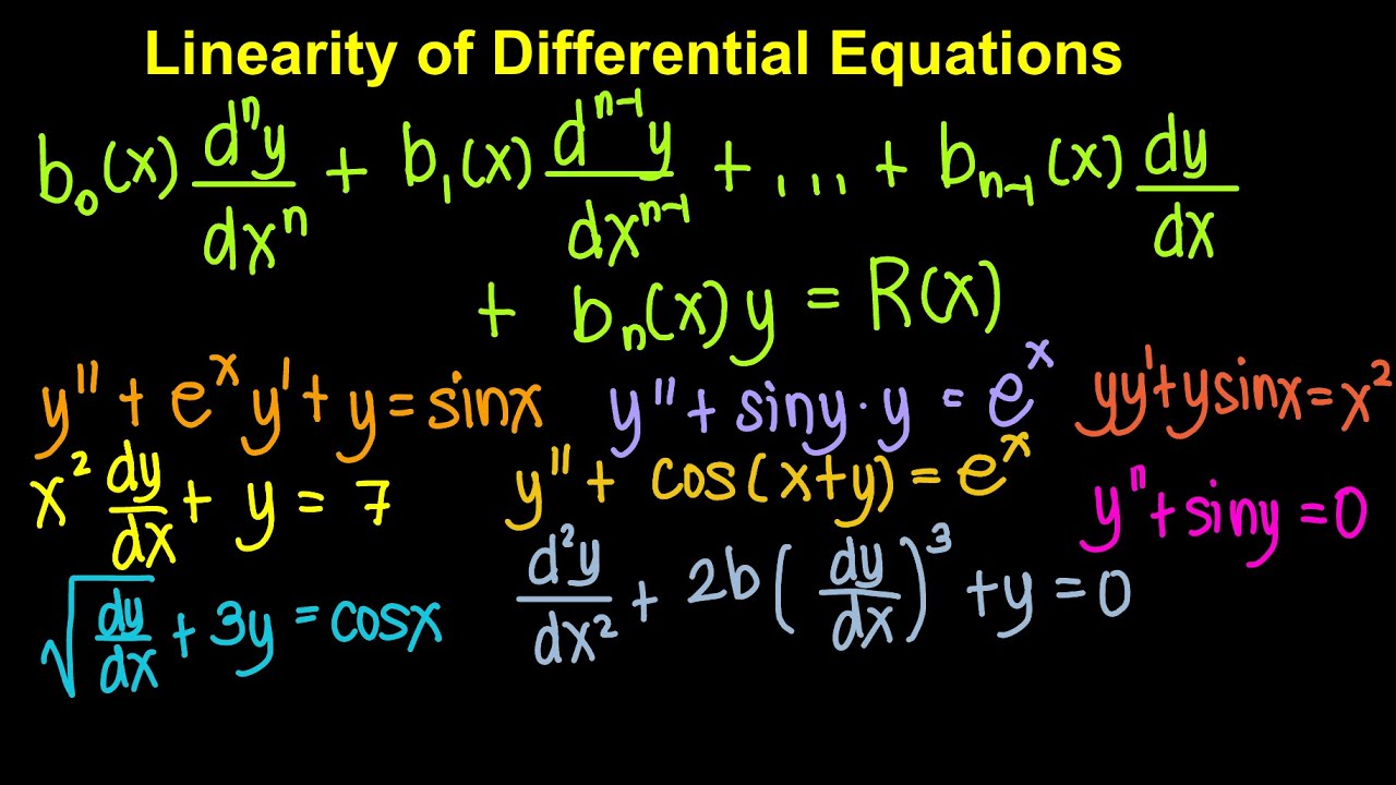 Linearity of differential equations youtube