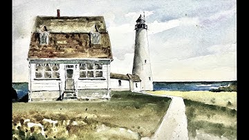 Chris Petri Paints a Lighthouse Winslow Homer Style - WATERCOLOR IN 5