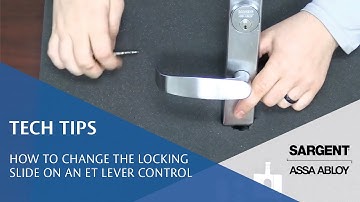 How to Change the Locking Slide on a SARGENT ET Lever Control