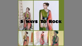 5 Saree looks with 1 dupatta || Saree Lookbook || एक दुप्पटे और saree से बनाए ५ लुक