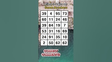 Find 3 pairs of identical numbers/ STAY FOCUSED!/Dementia Prevention Quizzes/Tests.No.785