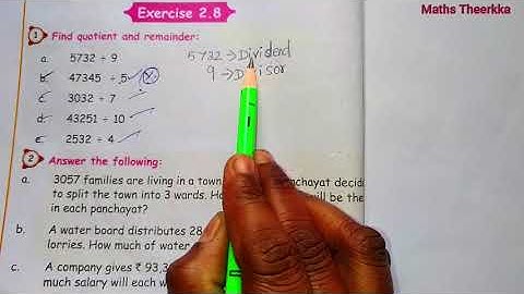5th standard maths exercise 2.8 | Term 1 | Unit 2  Numbers | Division