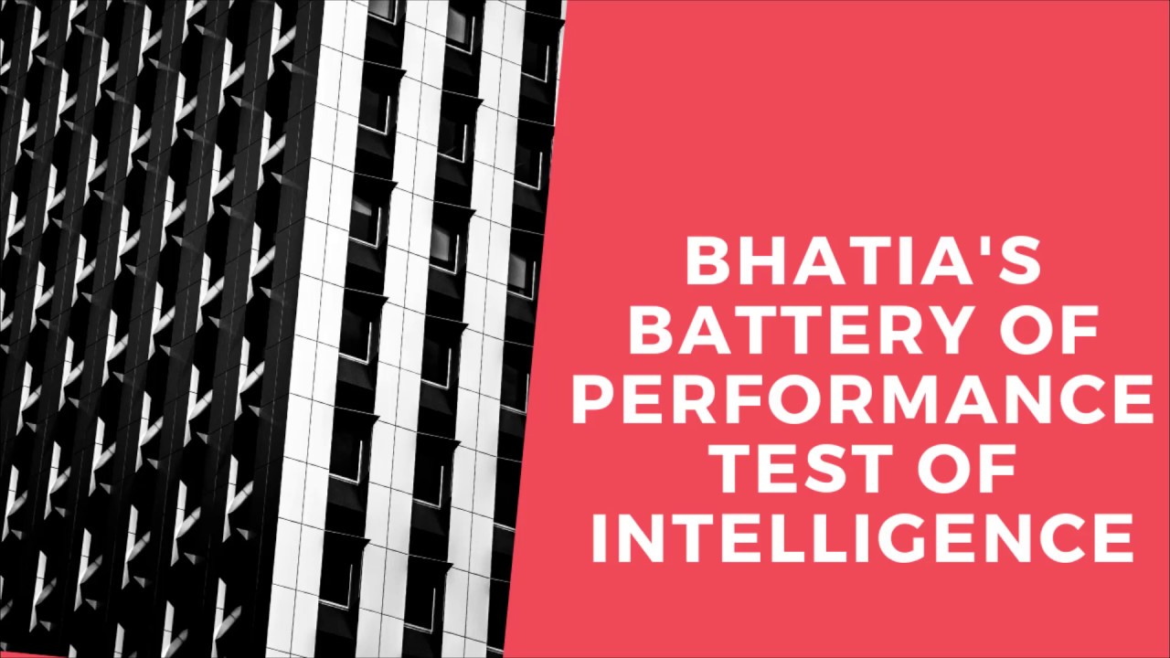 Bhatia Battery Test Of Intelligence Type Of Intelligence Test YouTube