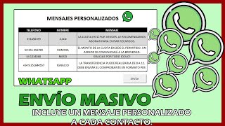 ⛔Enviar MENSAJES MASIVOS PERSONALIZADOS de WHATSAPP con EXCEL