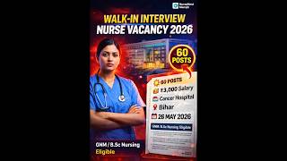 TMC bihar staff nurse vacancy 2026||walk in interview #nursingofficer #job#hospitaljobs