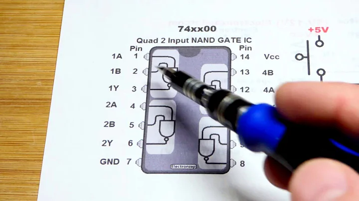 Two 74HC00 IC NAND logic gate set reset SR latch flip flop circuit how to demonstration DIY tutorial