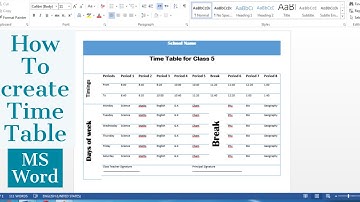 How to Create a Time table in MS Word, Make a school Time table or daily Class Routine in MS Word