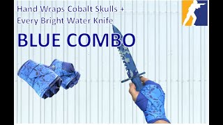 Hand Wraps Cobalt Skulls  All Bright Water Knife  Blue Combo  Cs2 Showcase