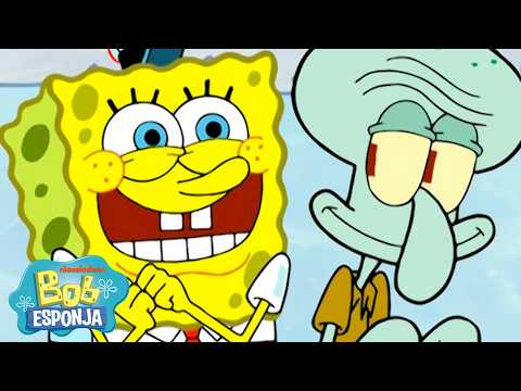 ¡Bob Esponja y Calamardo en el Crustáceo Cascarudo SIN Don Cangrejo! 😅 | Bob Esponja en Español